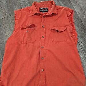 Bold Sleeveless Red Shirt